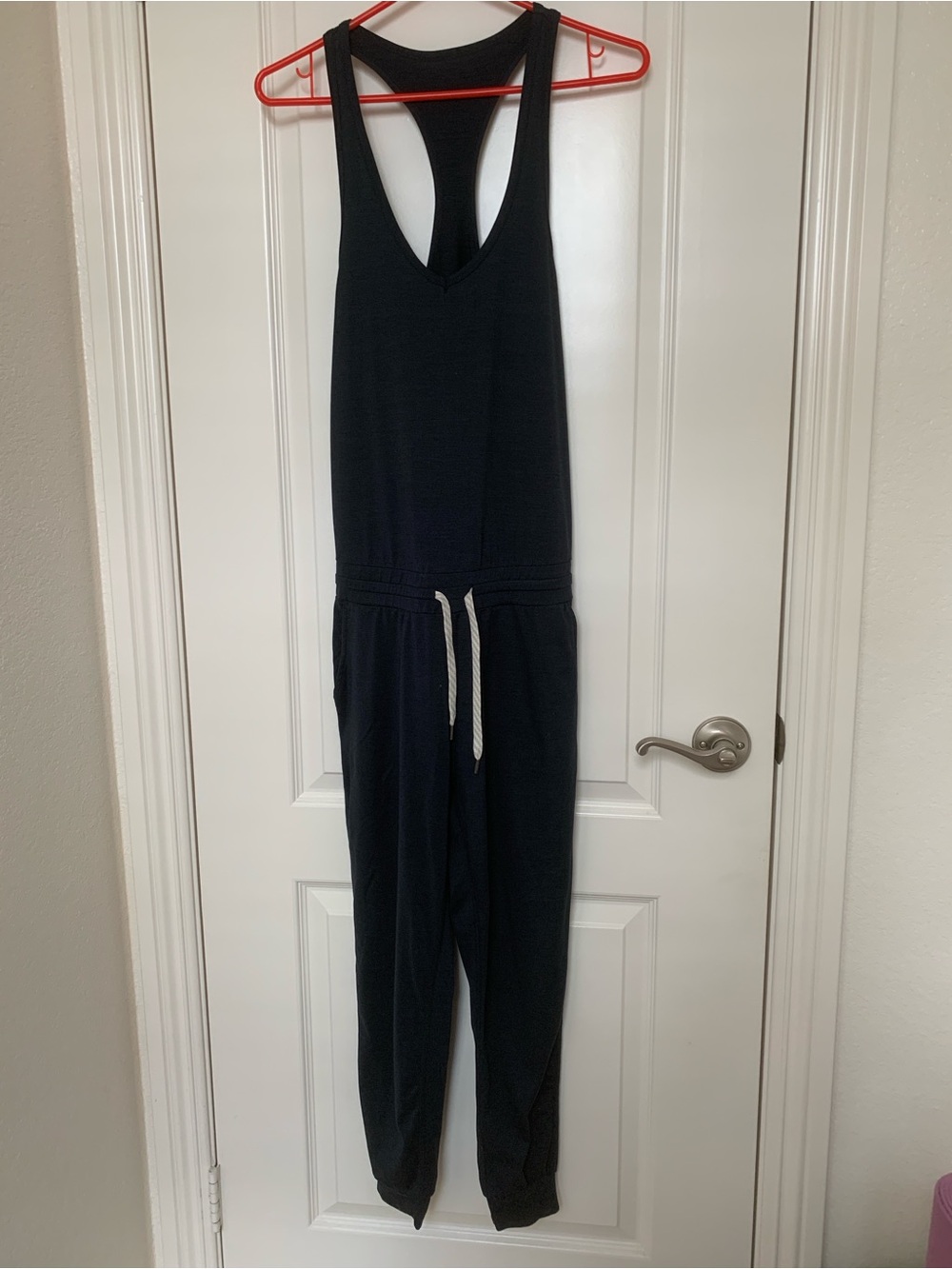 Vuori Black Racerback Jogger Jumpsuit Romper with Pockets Women’s Small